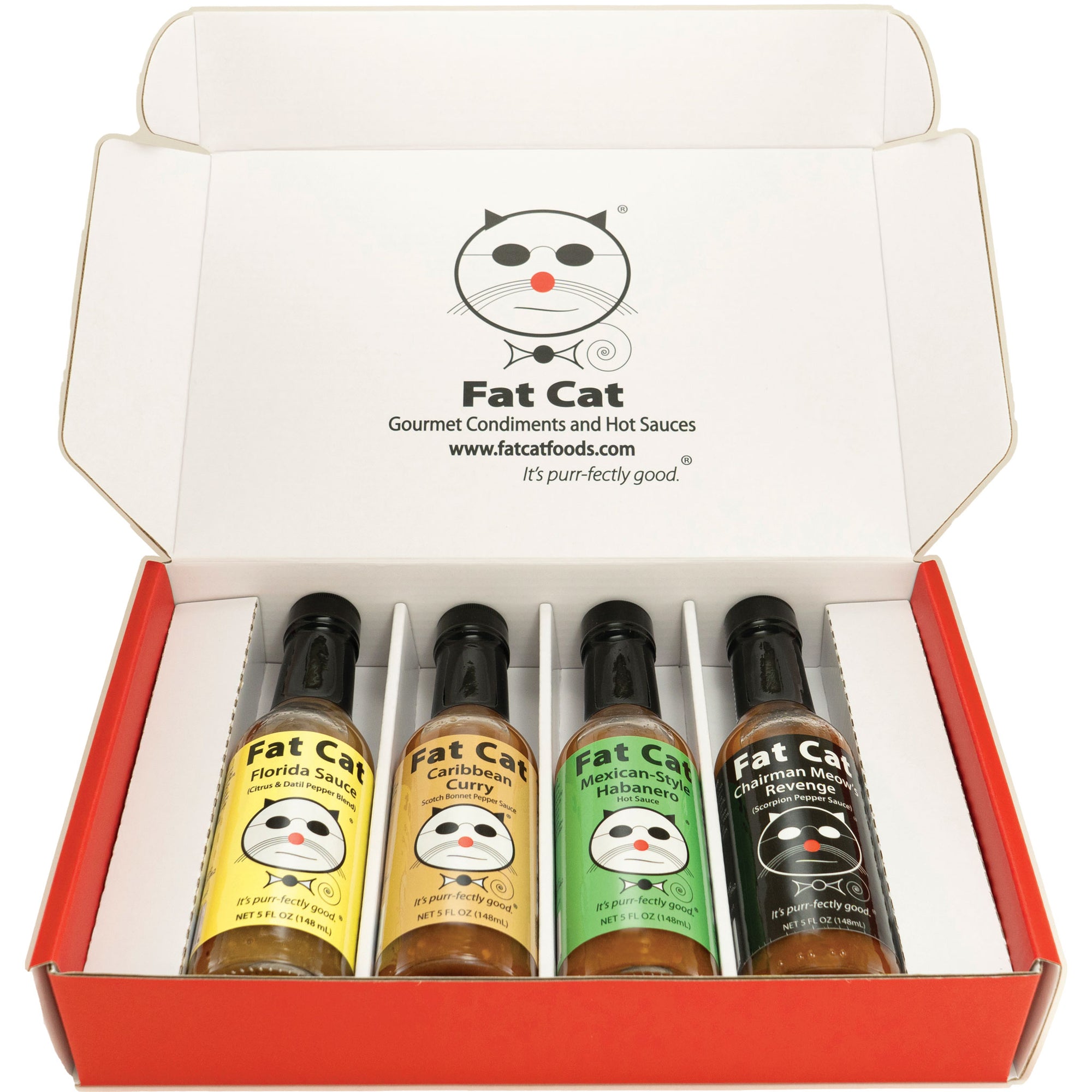 Create Your Own 4-Bottle Hot Sauce Gift Box - Fat Cat Gourmet Hot Sauce & Specialty Condiments